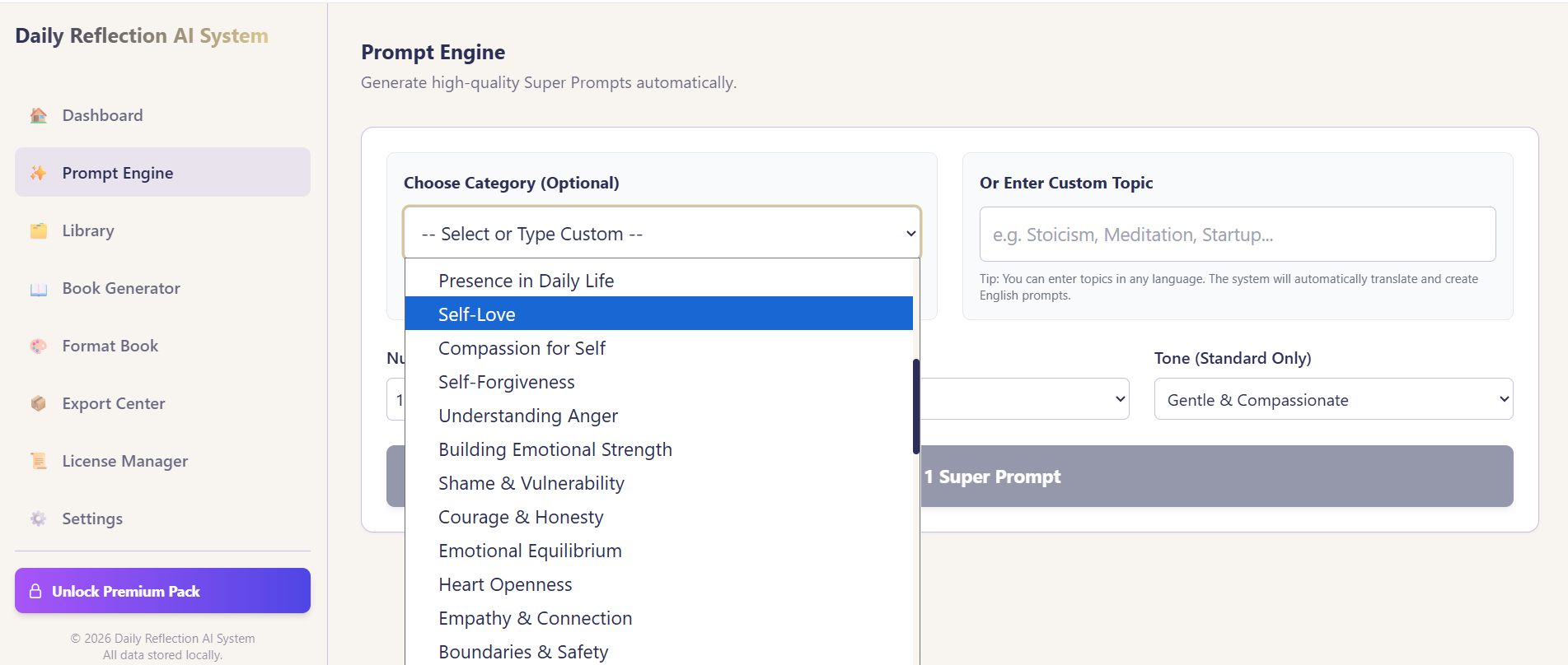 System Dashboard Step 1
